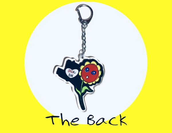 High On Sunshine Flower Keychain Back