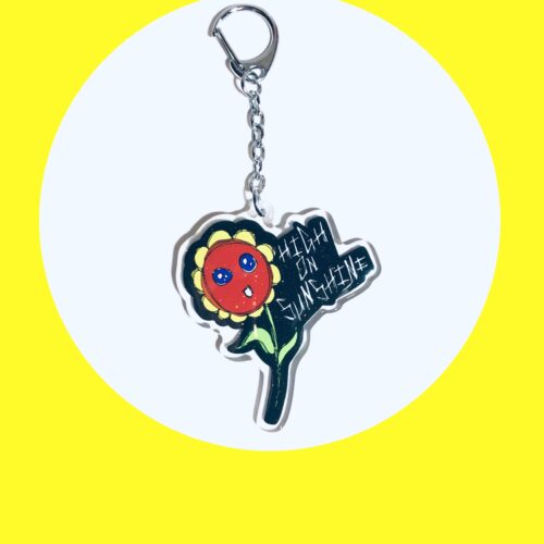 High On Sunshine Flower Keychain