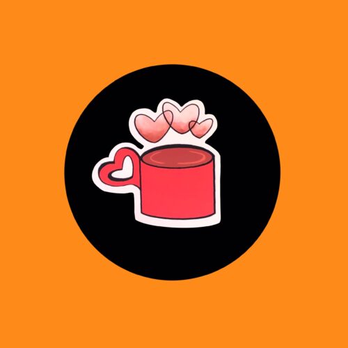 Coffee and Heart Sticker