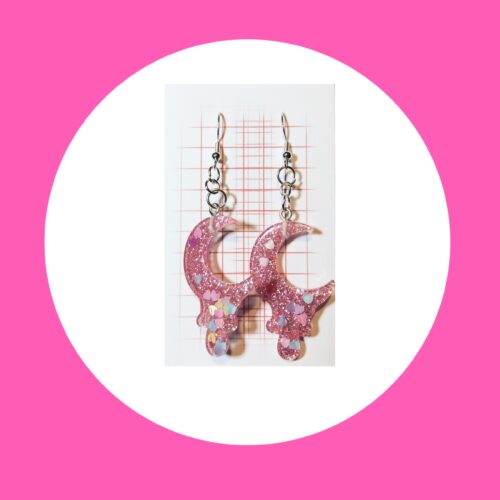 Pink Moon Wand Earrings