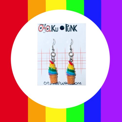 Rainbow Ice Cream Cone Earrings