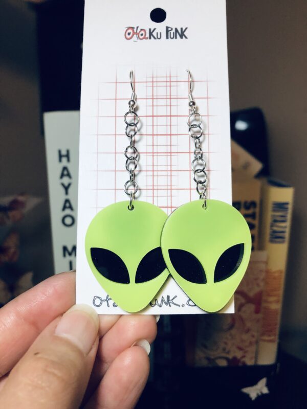 Yellow Alien Earrings - Image 2