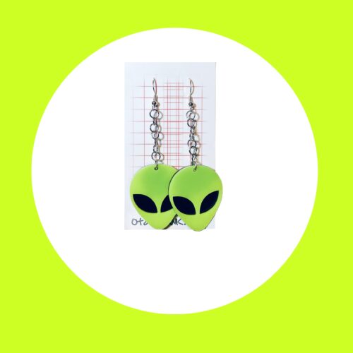 Yellow Alien Earrings